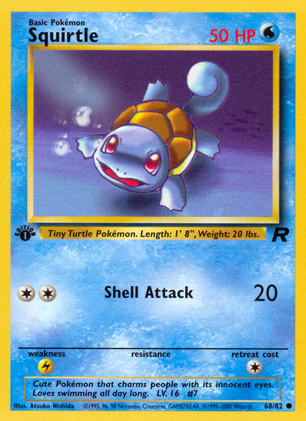 Squirtle 68/82 Common card from Team Rocket