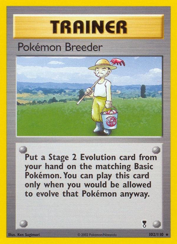 Pokémon Breeder 102/110 Rare card from Legendary Collection
