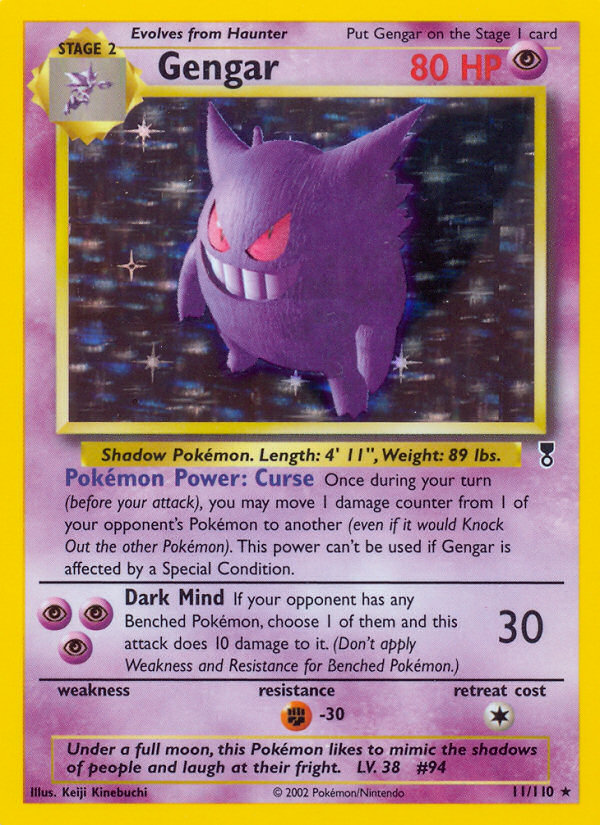 Gengar 11/110 Rare Holo card from Legendary Collection
