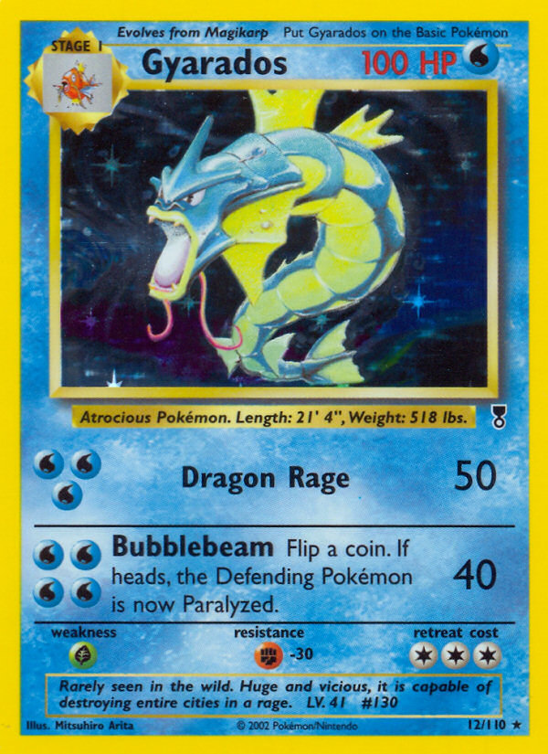 Gyarados 12 Rare Holo card from Legendary Collection