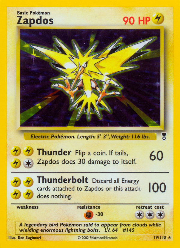 Zapdos 19 Rare Holo card from Legendary Collection