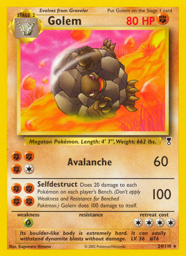 Golem 24/110 Rare card from Legendary Collection