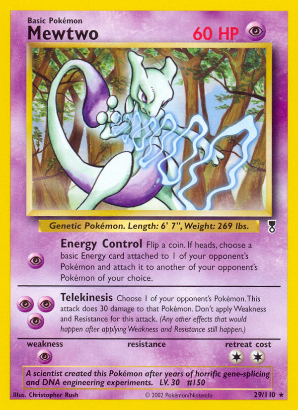 Mewtwo 29 Rare card from Legendary Collection