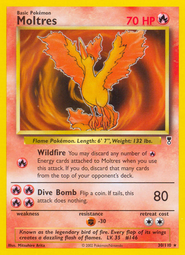 Moltres 30/110 Rare card from Legendary Collection