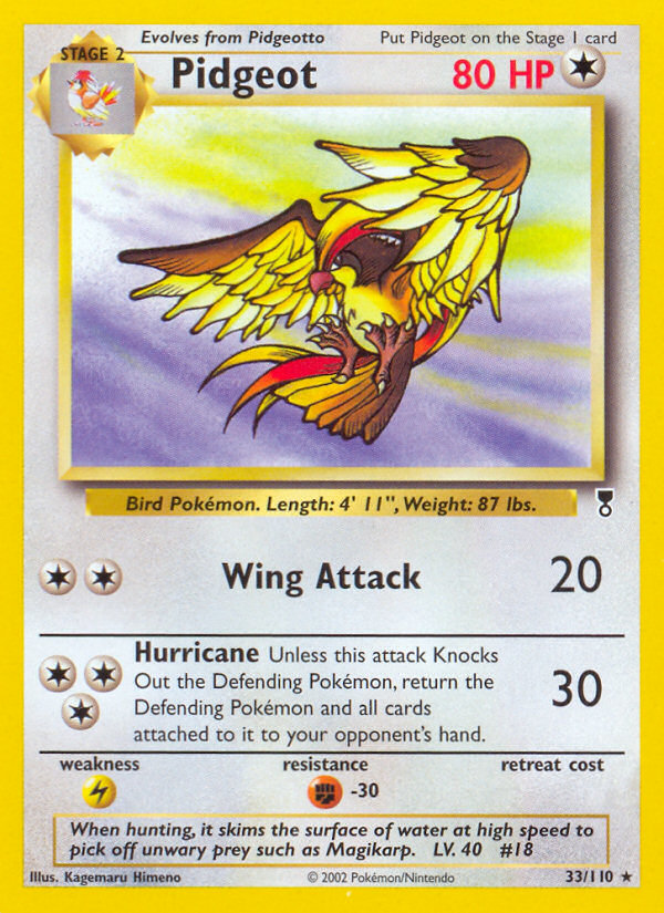 Pidgeot 33/110 Rare card from Legendary Collection