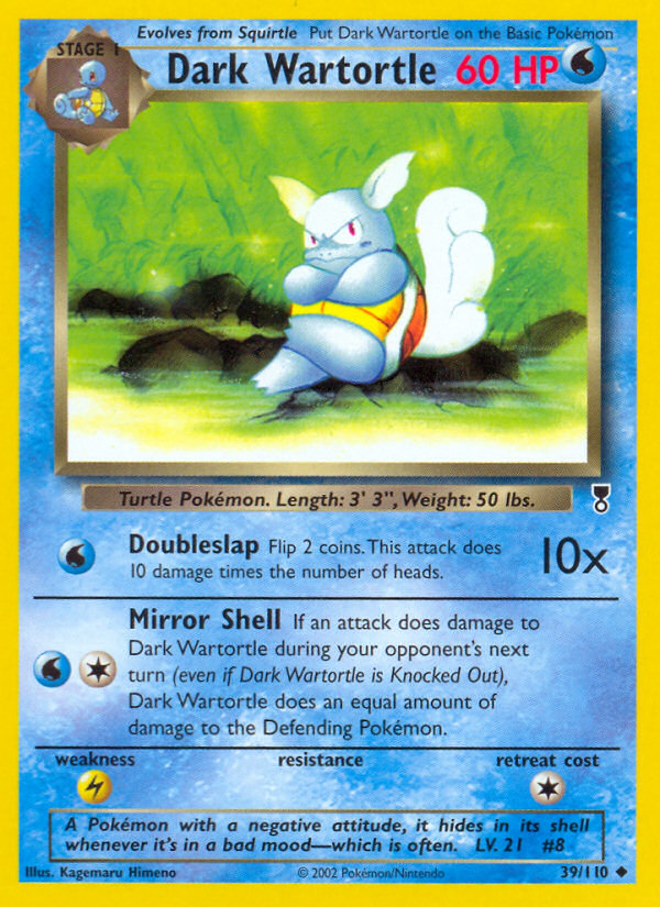 Dark Wartortle 39 Uncommon card from Legendary Collection