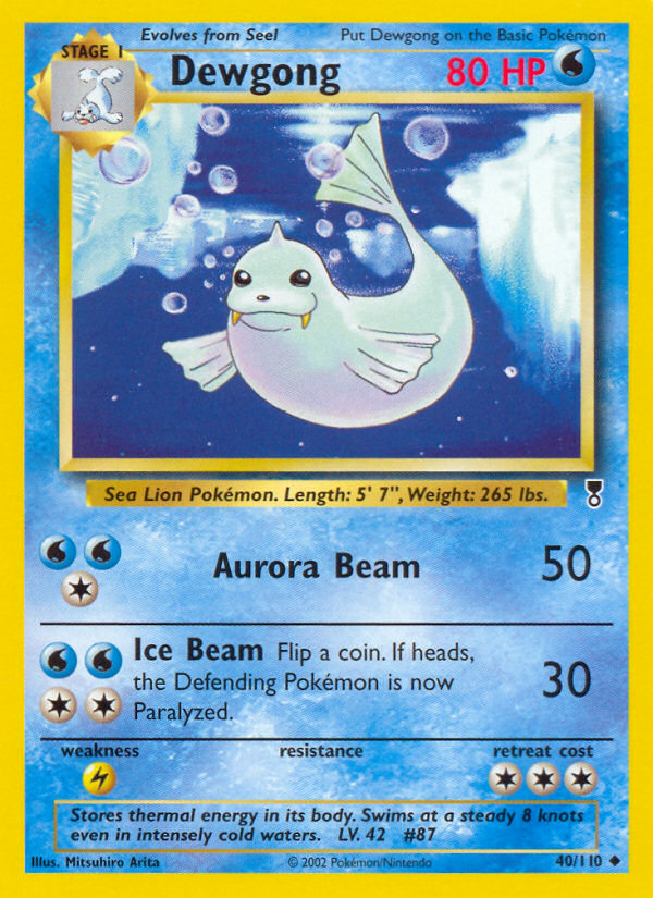 Dewgong 40 Uncommon card from Legendary Collection
