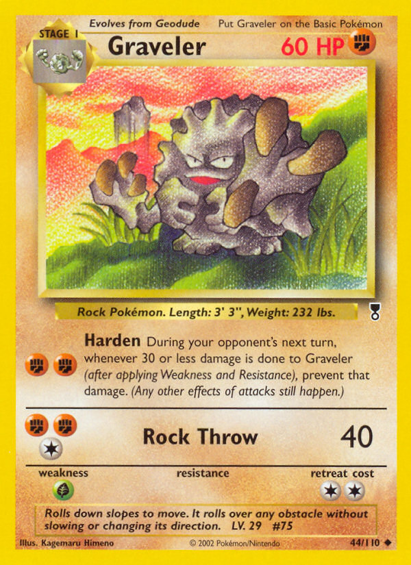 Graveler 44 Uncommon card from Legendary Collection
