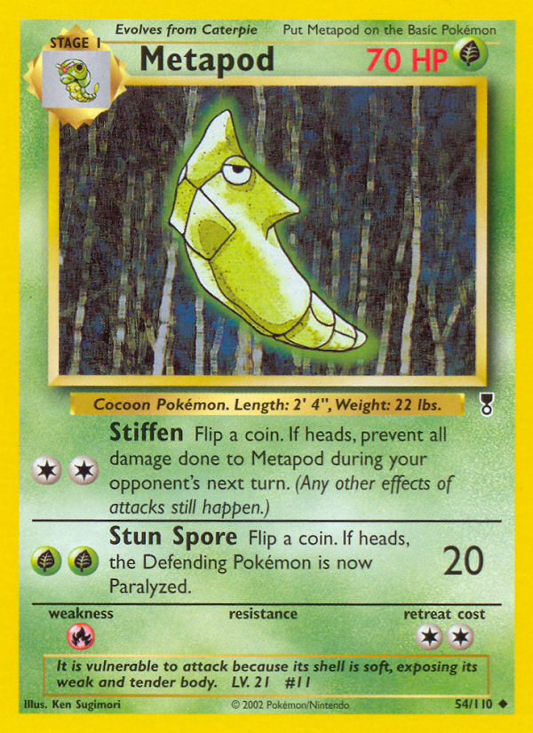Metapod 54 Uncommon card from Legendary Collection