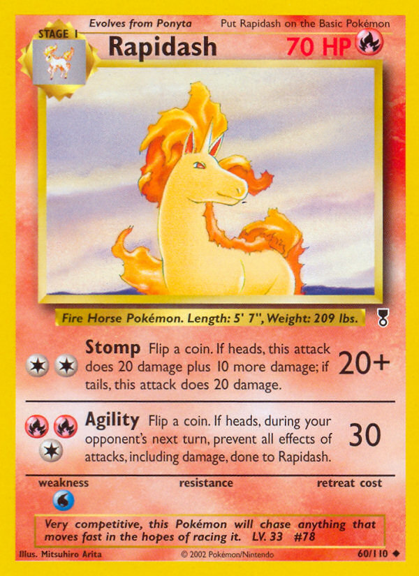 Rapidash 60 Uncommon card from Legendary Collection