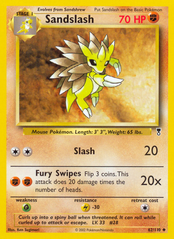 Sandslash 62 Uncommon card from Legendary Collection