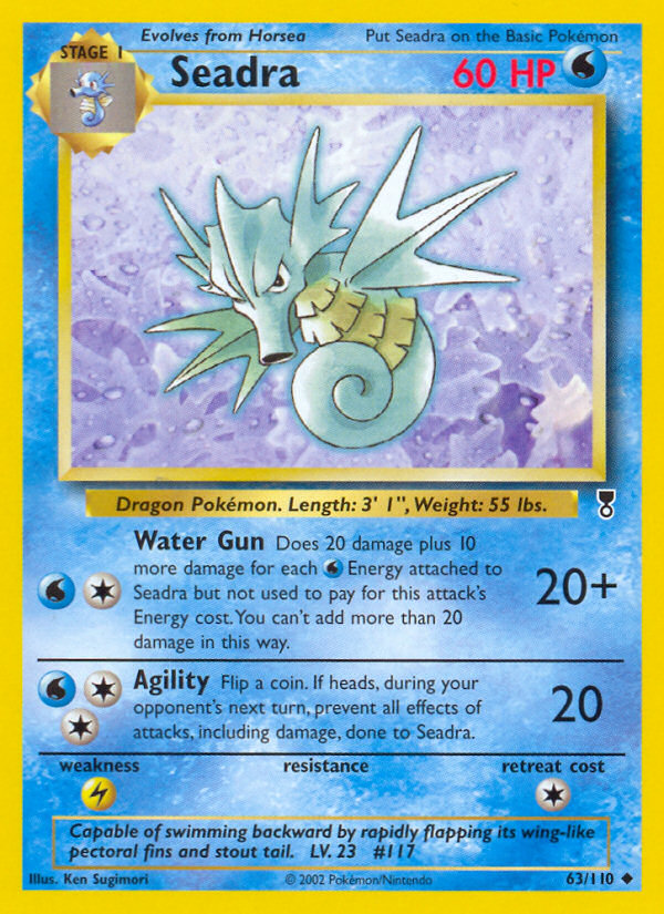 Seadra 63 Uncommon card from Legendary Collection