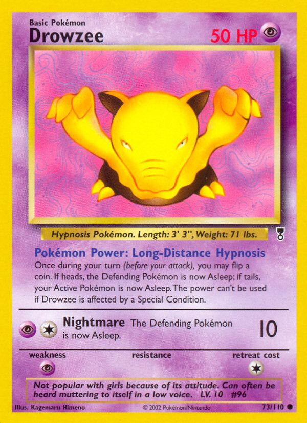 Drowzee 73/110 Common card from Legendary Collection