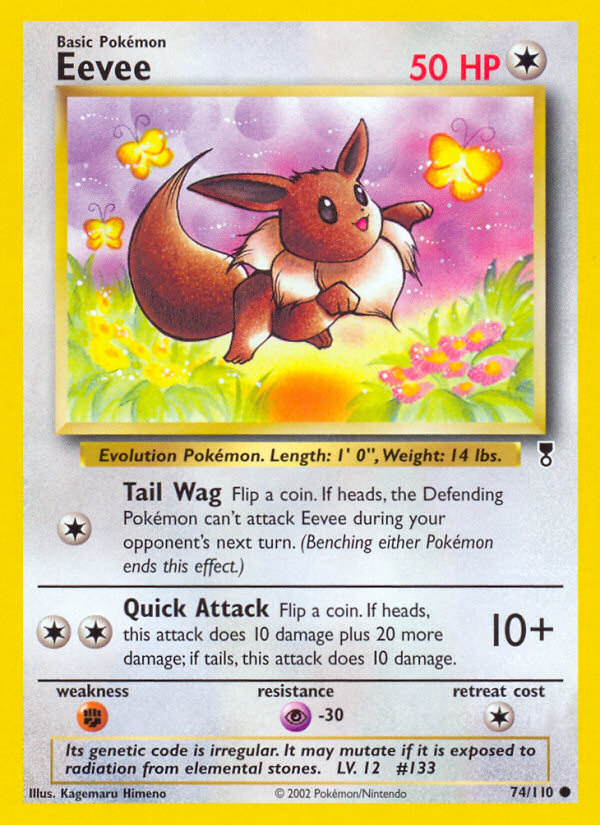 Eevee 74 Common card from Legendary Collection