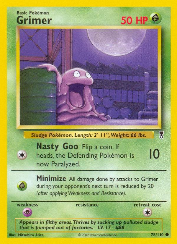 Grimer 78 Common card from Legendary Collection