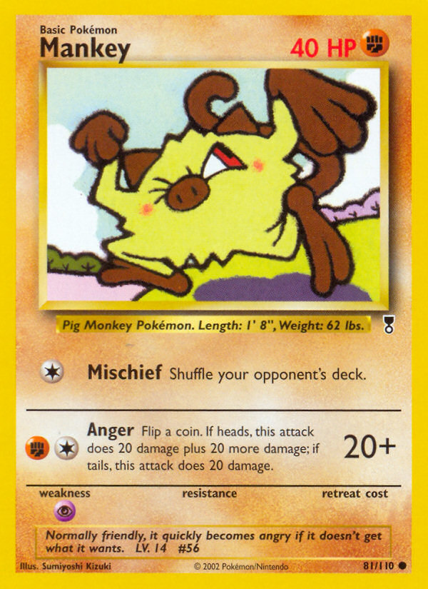 Mankey 81 Common card from Legendary Collection