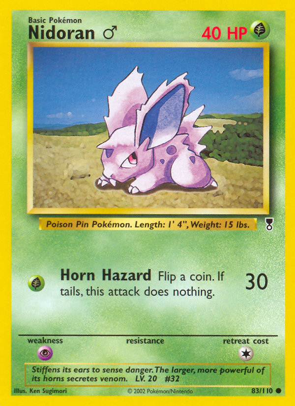 Nidoran ♂ 83 Common card from Legendary Collection
