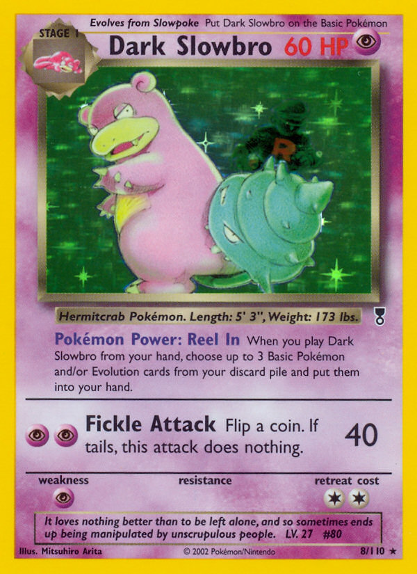 Dark Slowbro 8 Rare Holo card from Legendary Collection