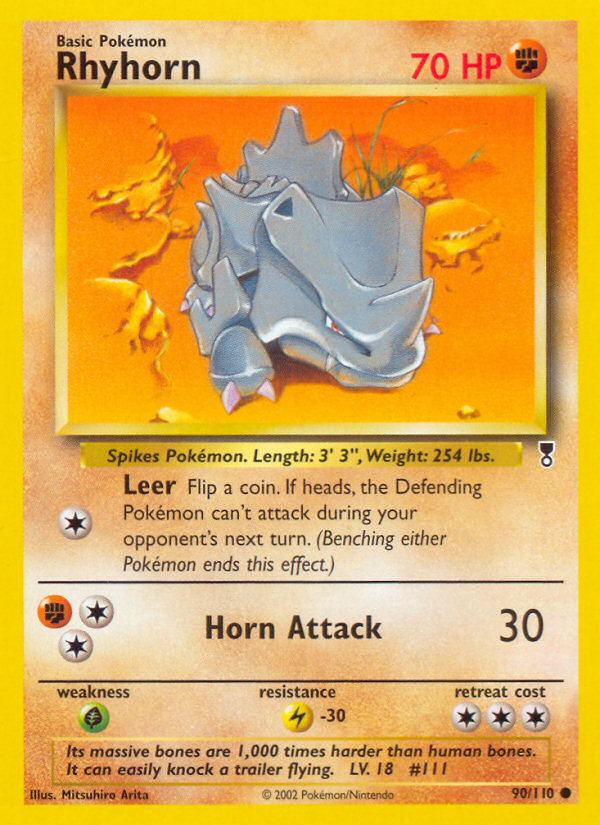 Rhyhorn 90 Common card from Legendary Collection