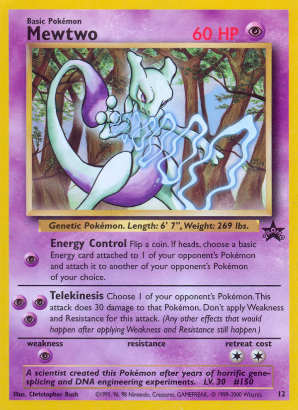 Mewtwo 12/53 Promo card from Wizards Black Star Promos