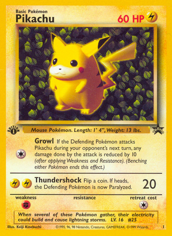 Pikachu 1/53 Promo card from Wizards Black Star Promos