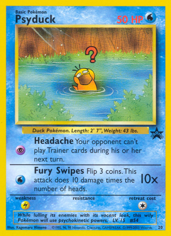 Psyduck 20/53 Promo card from Wizards Black Star Promos