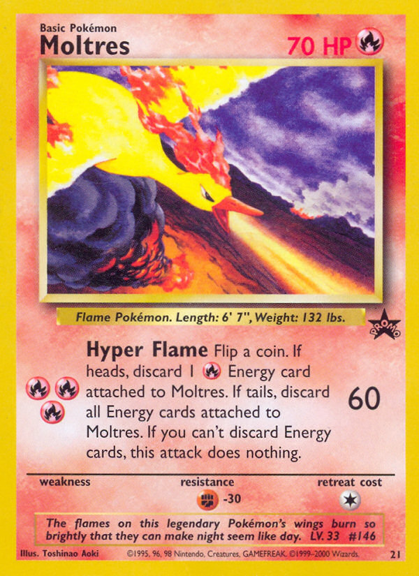 Moltres 21/53 Promo card from Wizards Black Star Promos