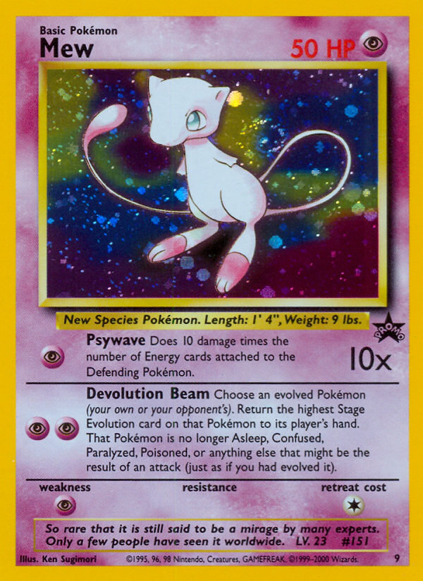 Mew 9 Promo card from Wizards Black Star Promos