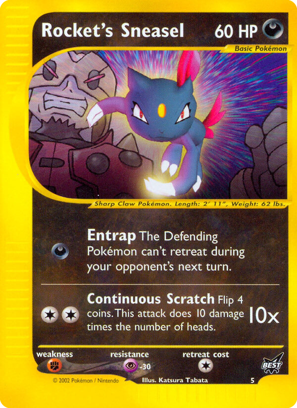 Rocket's Sneasel 5 Promo card from Best of Game
