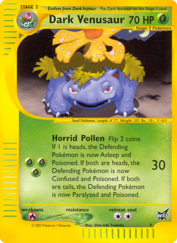 Dark Venusaur 7 Promo card from Best of Game