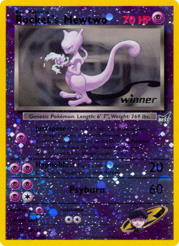 Rocket's Mewtwo 8 Promo card from Best of Game