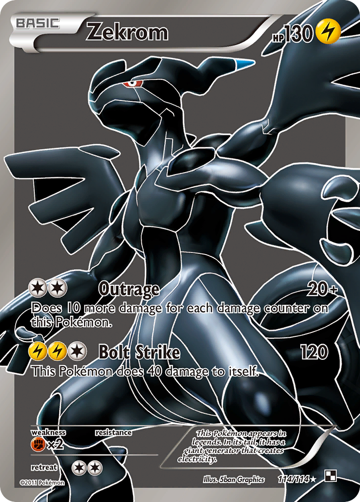 Zekrom 114 Rare Ultra card from Black & White