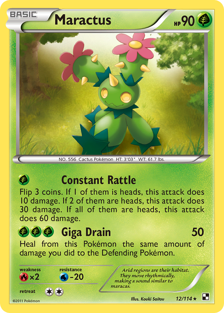 Maractus 12 Rare card from Black & White