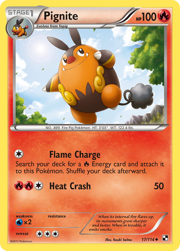 Pignite 17/114 Uncommon card from Black & White