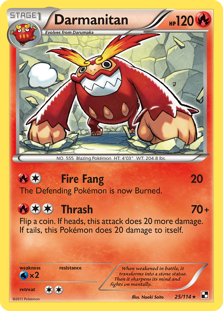 Darmanitan 25 Rare card from Black & White