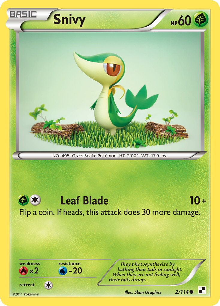 Snivy 2/114 Common card from Black & White