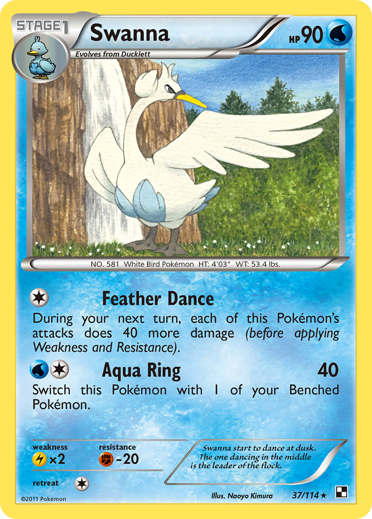Swanna 37 Rare card from Black & White
