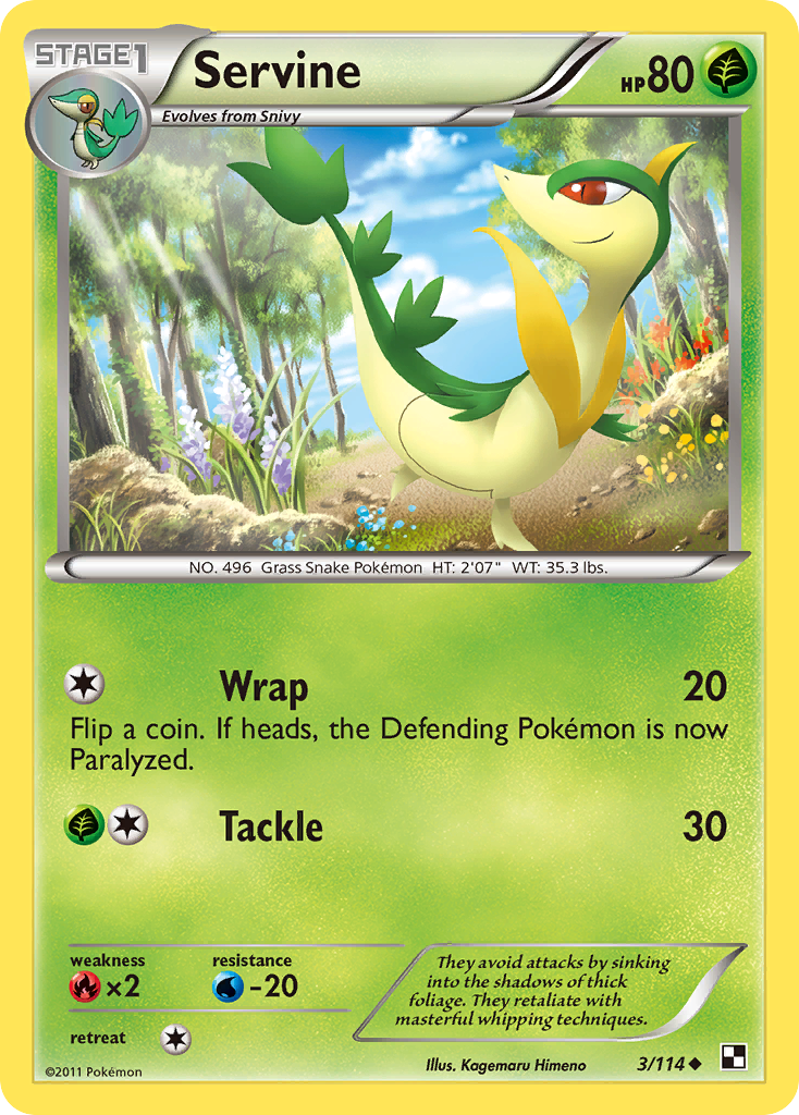 Servine 3 Uncommon card from Black & White