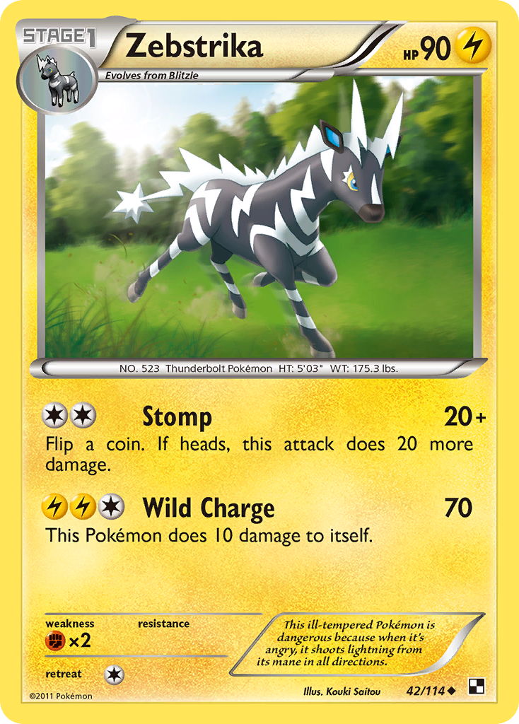 Zebstrika 42 Uncommon card from Black & White