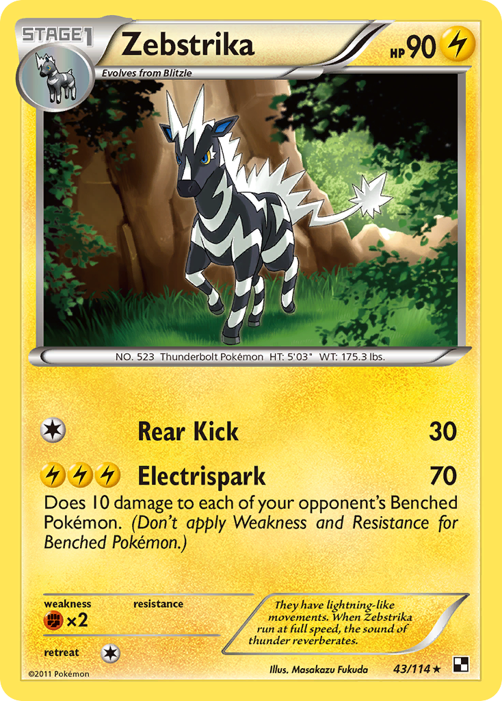 Zebstrika 43/114 Rare card from Black & White