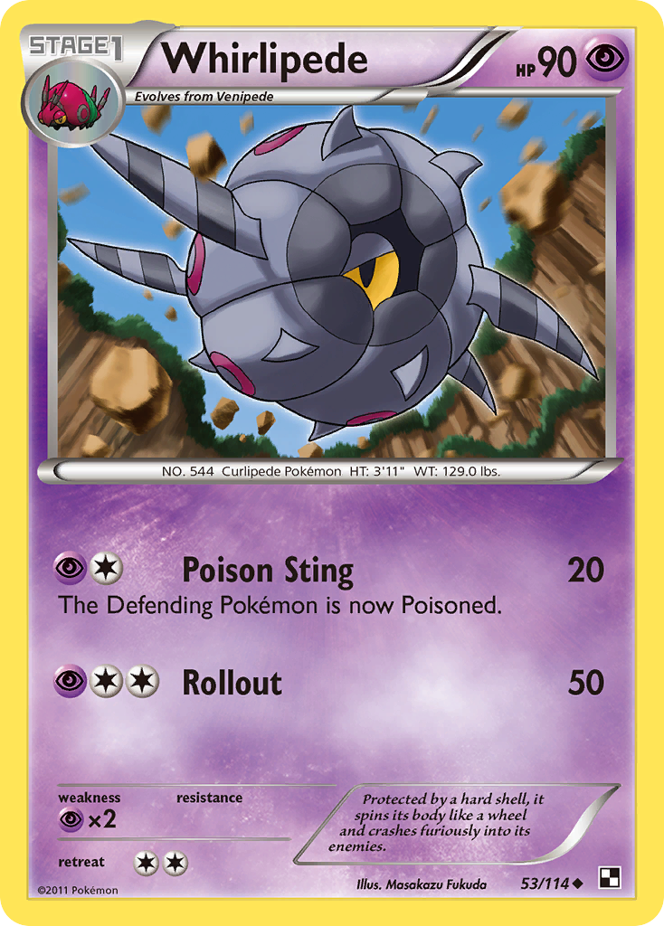 Whirlipede 53 Uncommon card from Black & White