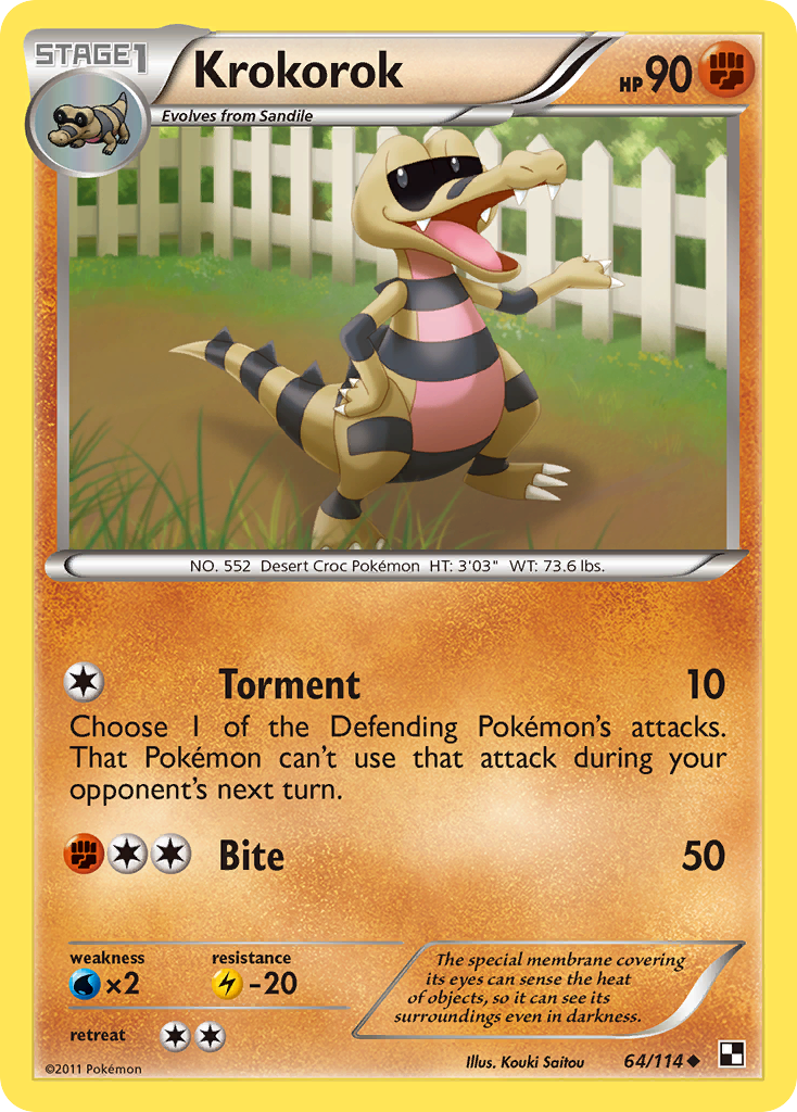 Krokorok 64 Uncommon card from Black & White