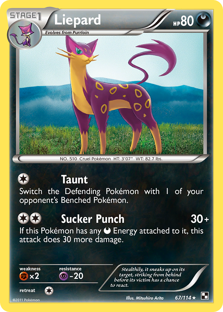 Liepard 67 Rare card from Black & White