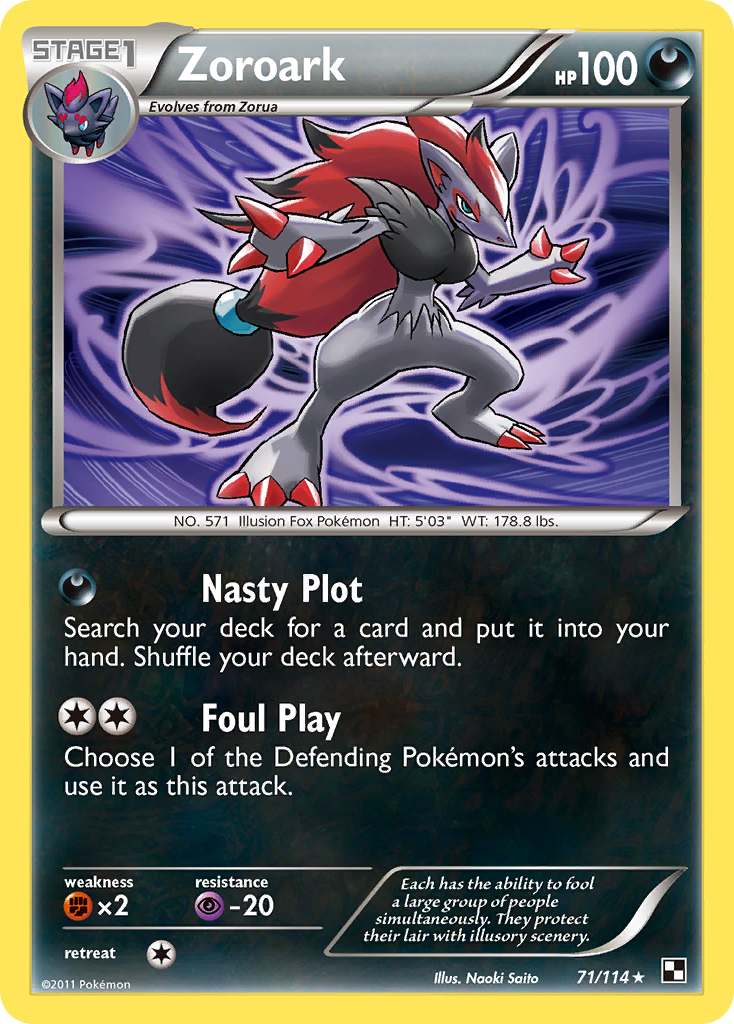 Zoroark 71 Rare Holo card from Black & White