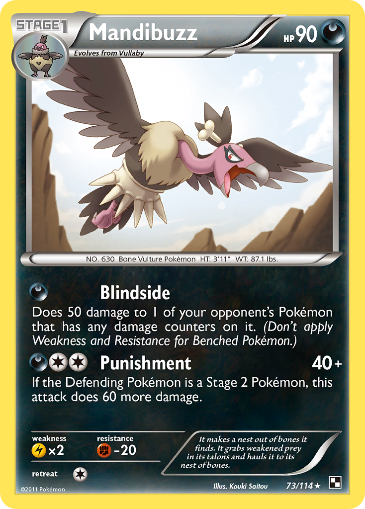 Mandibuzz 73/114 Rare card from Black & White
