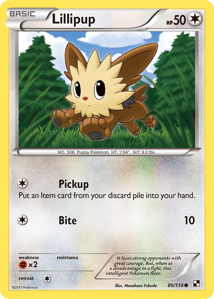 Lillipup 80 Common card from Black & White