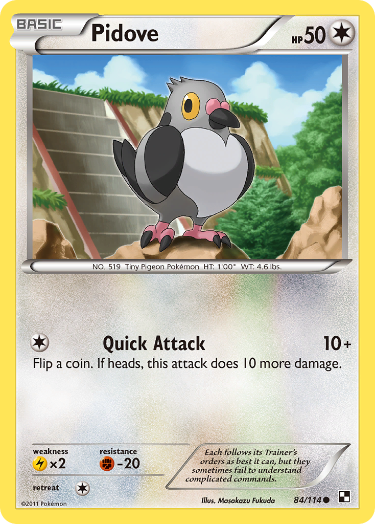 Pidove 84 Common card from Black & White