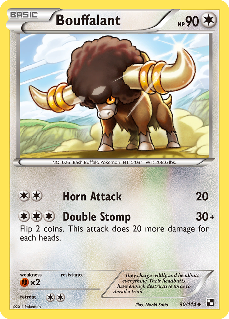 Bouffalant 90 Uncommon card from Black & White
