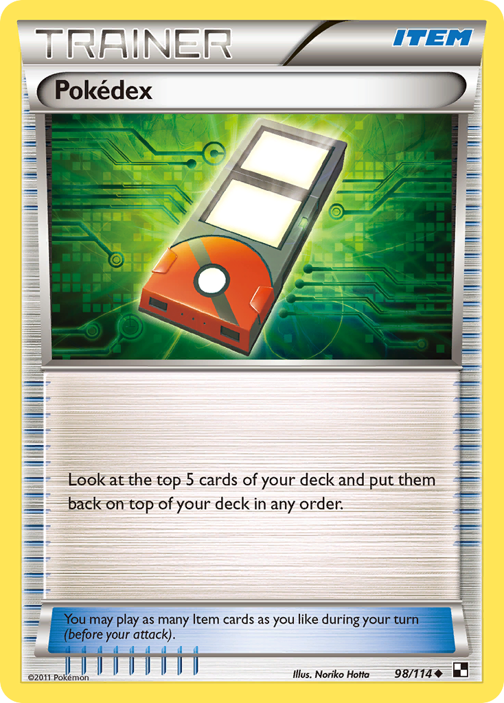 Pokédex 98/114 Uncommon card from Black & White