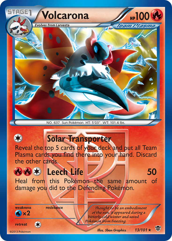 Volcarona 13/101 Rare card from Plasma Blast
